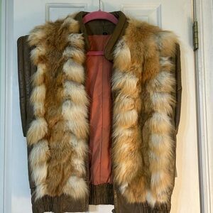 Vintage genuine Fur and Leather Vest